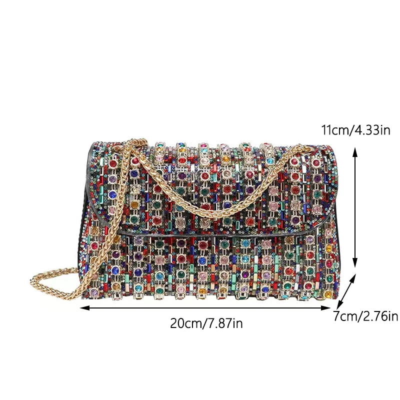 Women's Elegant And Versatile Rhinestone Purse Luxury Crossbody Handbag